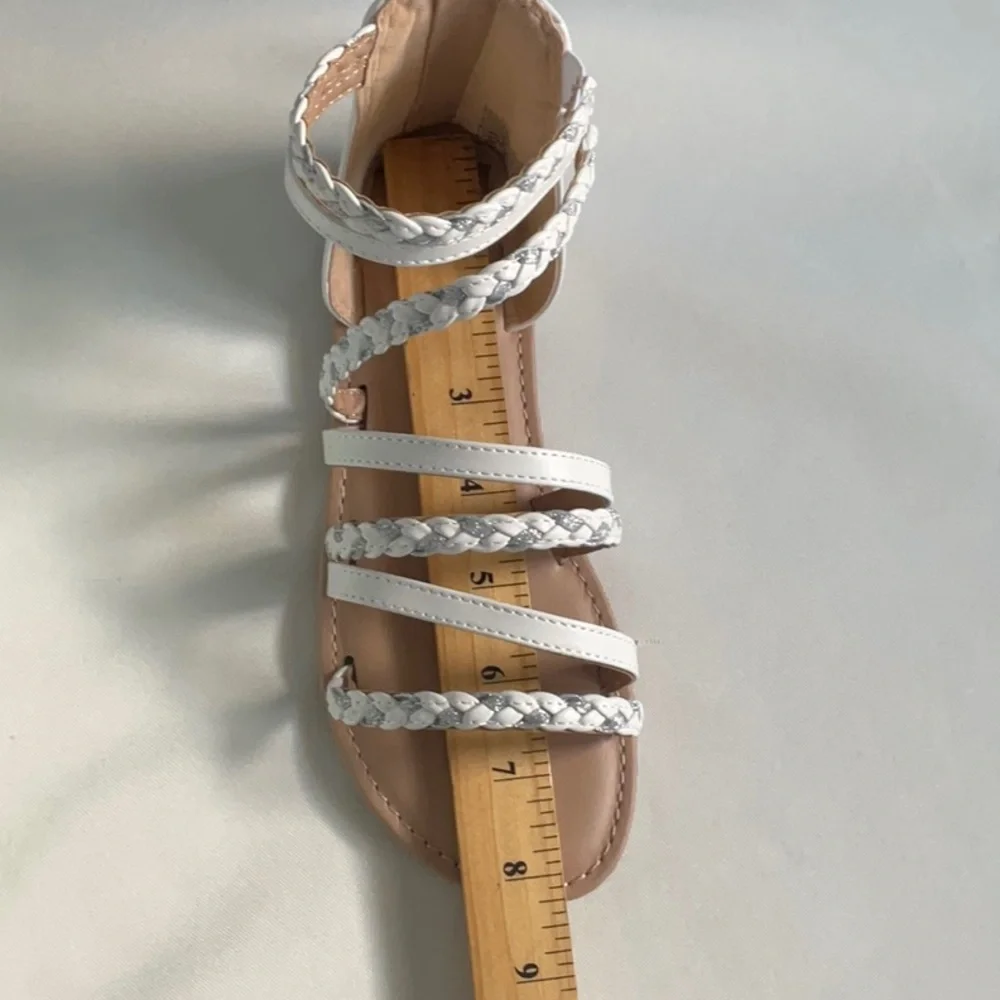 Sonoma White Braided Strap Sandals Girls‎ Size 2